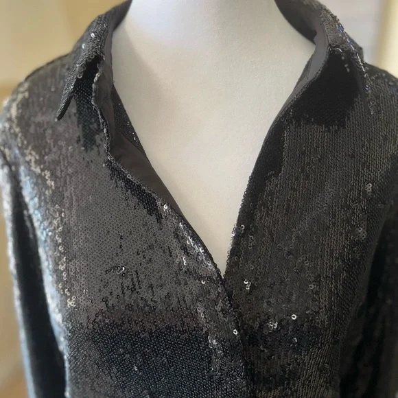 🌟🌟Current Air Black Sequin Women's Top - Picture 2 of 5